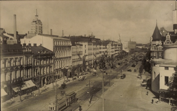 Ak Helsinki Helsingfors Finnland, Mannerheimintie, Straßenbahn