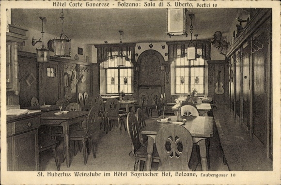 Ak Bozen Bolzano Südtirol, Sankt Hubertus-Weinstube, Hotel Bayerischer Hof
