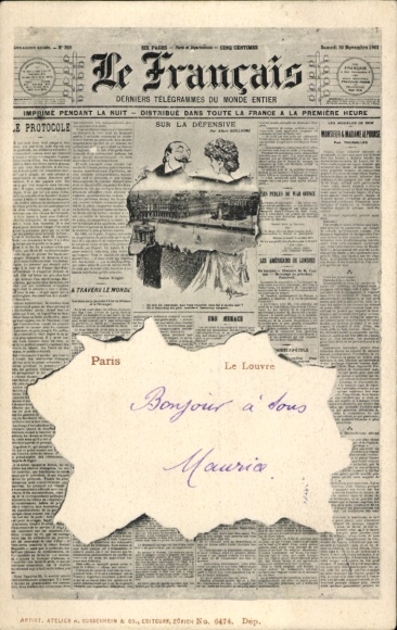 Zeitungs Ak Paris I, der Louvre, Zeitung le Francais