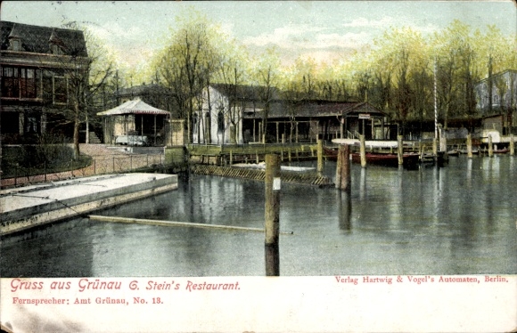 Ak Berlin Köpenick Grünau, Blick auf Restaurant, Inh. G. Stein