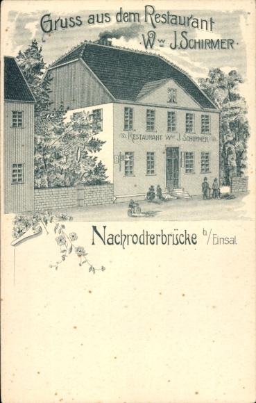 Litho Nachrodterbrücke Einsal Nachrodt Wiblingwerde im Sauerland, Restaurant Ww. J. Schirmer