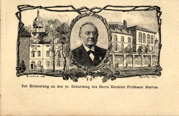 Studentika Künstler Ak Martus Festkommers 18. Mai 1901, Potsdam, Berlin, Portrait
