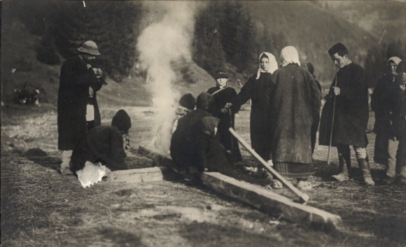 Foto Ak Brusturoasa Rumänien, Rumänische Flüchtlinge, 1. WK