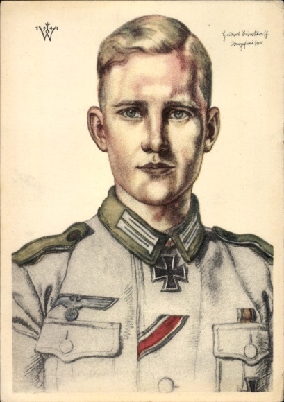 Künstler Ak Willrich, Wolfgang, Ritterkreuzträger Obergefreiter Brinkforth, VDA E 14